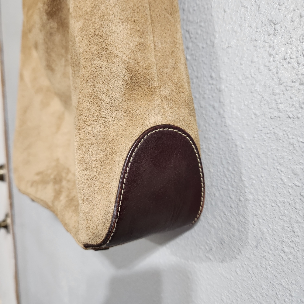 Ralph Lauren Vintage Y2k 2000s Tan Slouchy Suede Hobo Bag Excellent Con - Picture 3 of 16